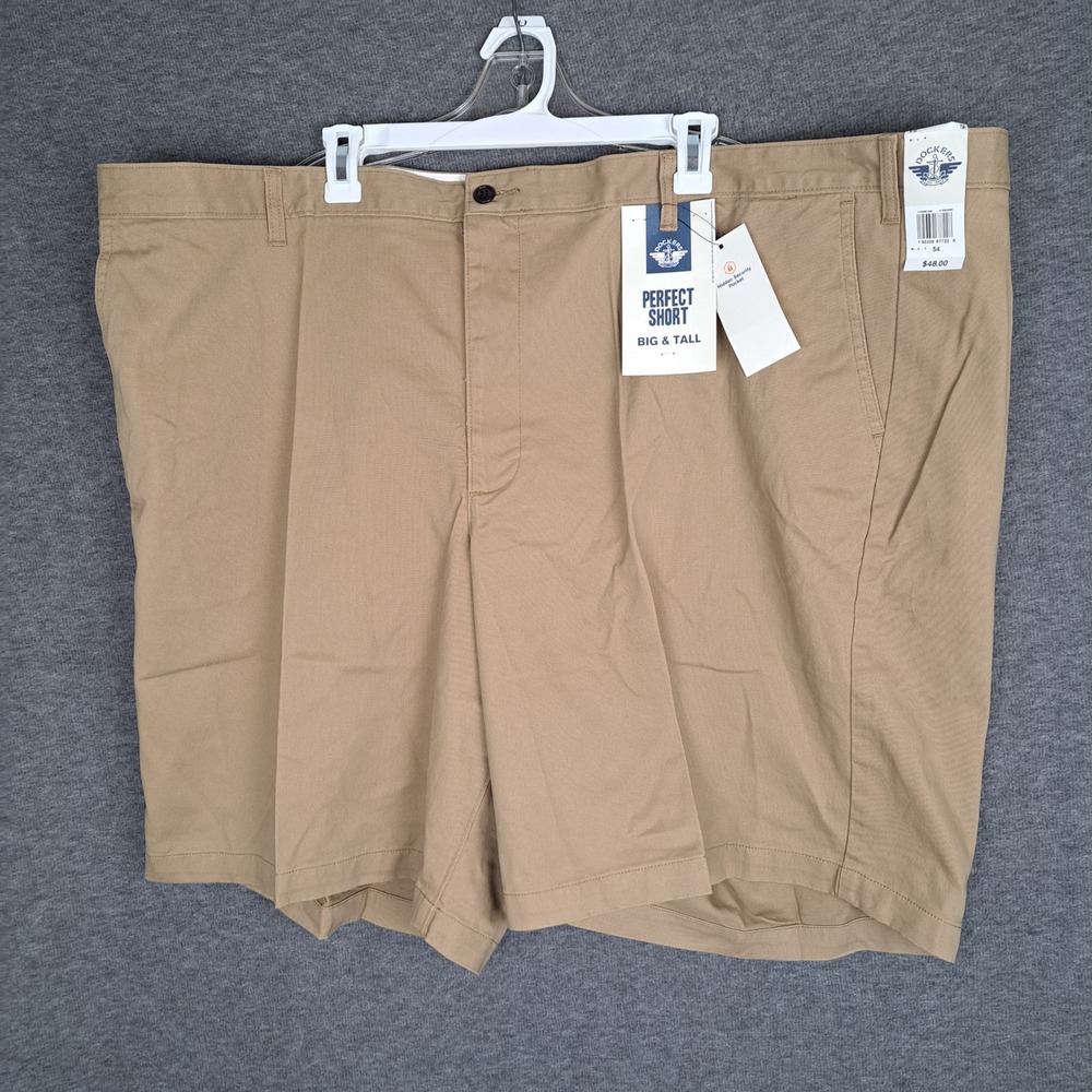 Dockers Perfect Short Men 54 Khaki Big & Tall Hidden Security Pocket A1624-0000